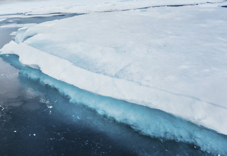 Ice hummocks on the ice of Lake Baikal.