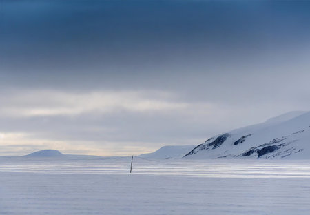 Winter in the north of Iceland, near the town of Skaftafellの写真素材