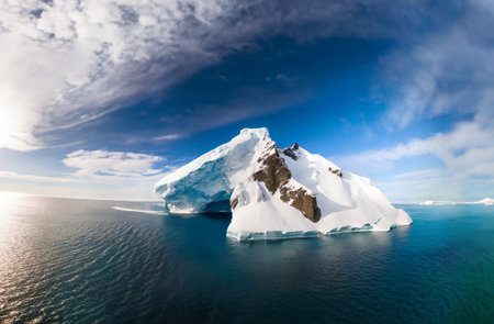 Antarctic iceberg in the ocean, Antarctic Peninsula, Antarctica.