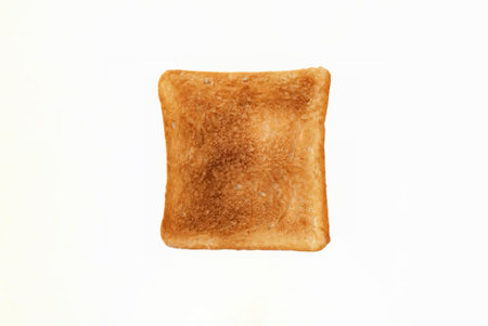 Toast bread isolated on white background. Top view. Flat lay.