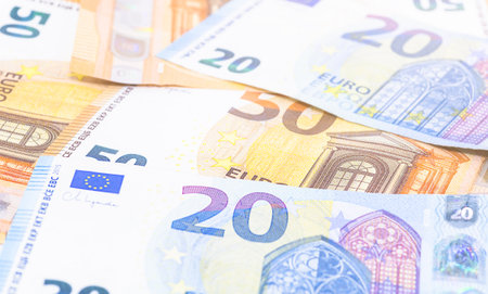Euro banknotes backgroundの写真素材