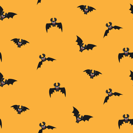 Repeatable Halloween seamless patterns graphic background. Textile vampire bat texture wallpaper collection. Vector illustration design.のイラスト素材