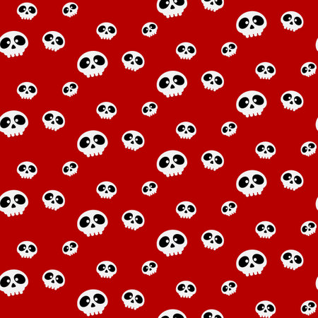 Repeatable Halloween seamless patterns graphic background. Textile skull texture wallpaper collection. Vector illustration design.のイラスト素材
