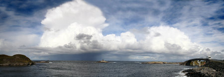 panoramic view at Atlantic Road in Norwayの写真素材