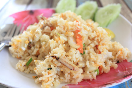 Fried rice with crabmeat.の写真素材