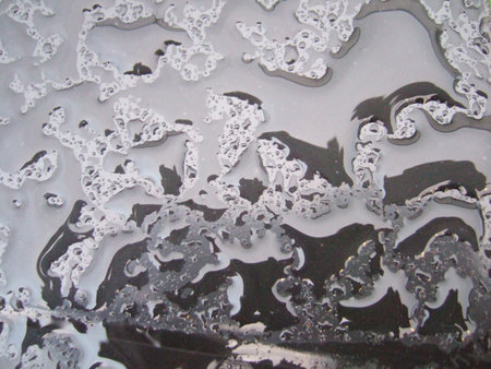 water droplets on the stainless steel tableの写真素材