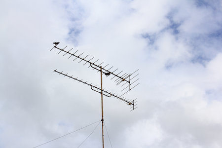 TV antenna peasant in thailandの写真素材