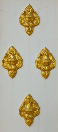 Thai style art paint in public temple in Thailandの写真素材