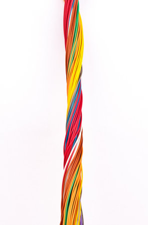 colorful wire isolated on whiteの写真素材