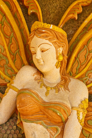 Arts and crafts plaster stucco wall natives in Thailandの写真素材