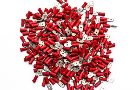 Cable terminals isolated on a white backgroundの写真素材