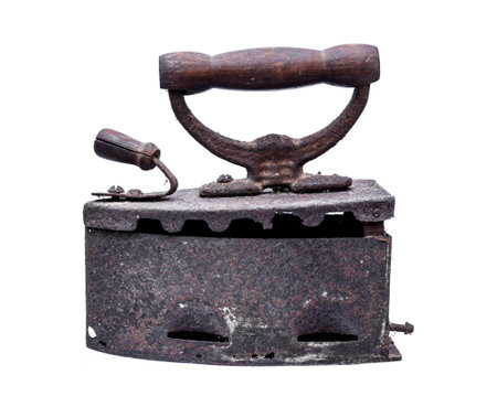 Old irons isolated on white backgroundの写真素材