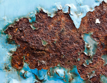 Near the surface of iron rusty