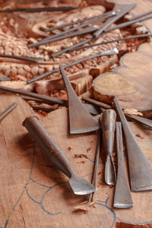 Carpenter and carve work and crafts handmadeの写真素材