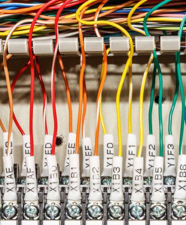 PLC's input wires used in industry.の写真素材