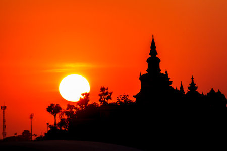 Castle at sunset, beautiful evening.の写真素材