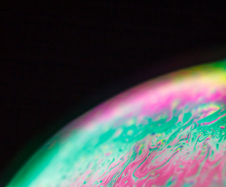 Psychedelic background blur made from soap bubbleの写真素材