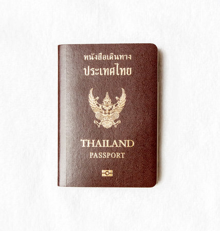 Thailand passport is an important document on the whites.の写真素材