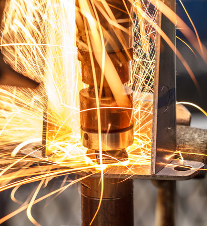 Spot welding machine Industrial automotive part in factory