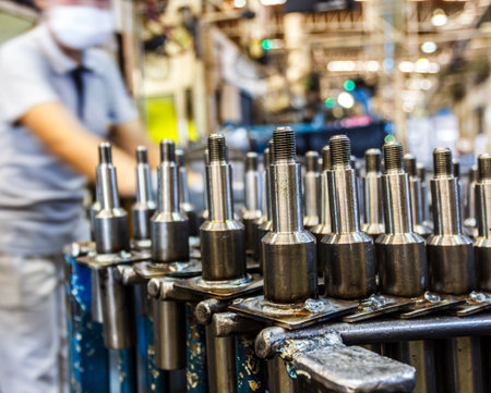 The Auto parts steel products on industry.の写真素材