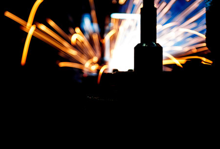 Welding robots movement Auto parts in a car factory