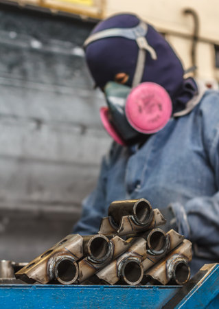 The Auto parts steel products on industry.
