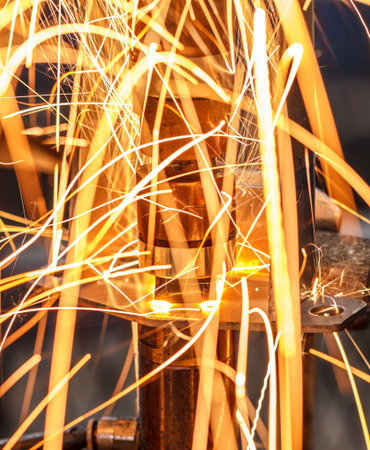 Spot welding machine Industrial automotive part in factoryの写真素材