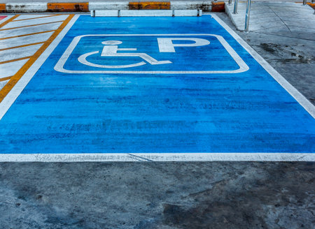 Disabled parking sign on a white background.の写真素材