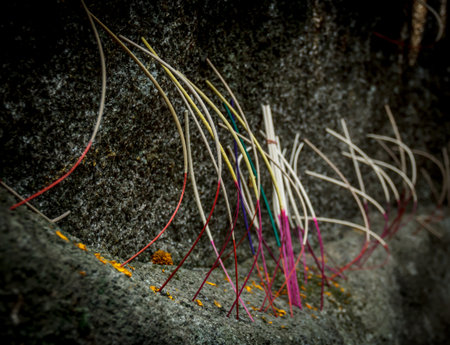 Closeup Incense in a religious beliefs worship.の写真素材