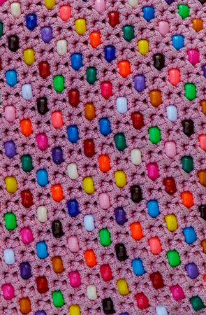 beautiful beads of various colors on a bazaar