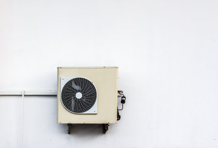 Air Conditioning on the outside wall of the building.の写真素材