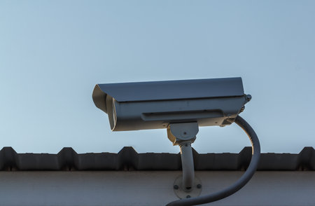 CCTV camera in the car park of the department store.