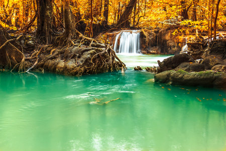 Thi Lo Su Waterfall or Thee Lor Sue in Thailandの写真素材