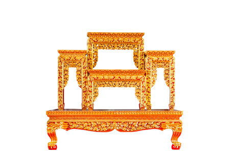 Beautiful arch of the temple isolated on white background.の写真素材