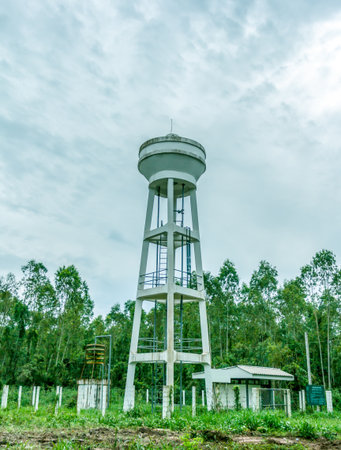 Tap water tank plumbing containter water for ponds in the village and cityの写真素材