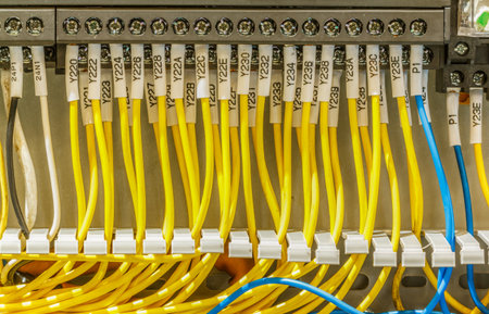 Wiring - Control electrical panel with wires in industryの写真素材