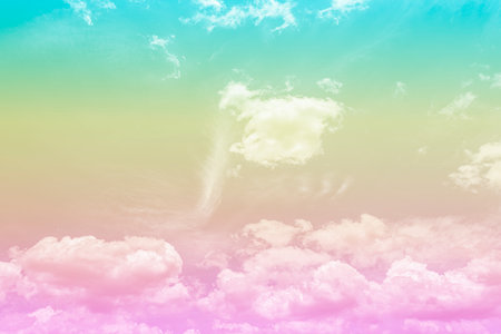 sky pastel and cloud background with beautiful coloredの写真素材