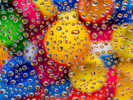 water drop reflected from the surface on which form circles beautifulの写真素材