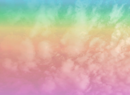 Purple pink morning sky background in pastel vintage watercolorの写真素材