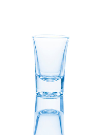 Beautiful Empty glass. Isolated on white backgroundの写真素材