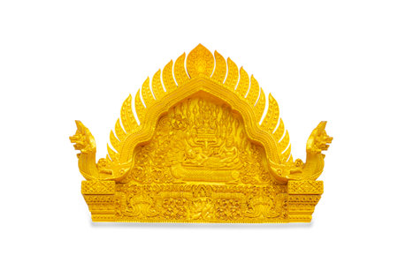 Thai traditional pattern culture decorated separately on white background.の写真素材