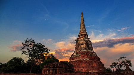 Pagoda at Historic City of Ayutthayaの写真素材