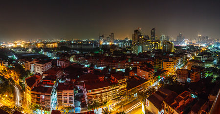 Bangkok city at nightの写真素材