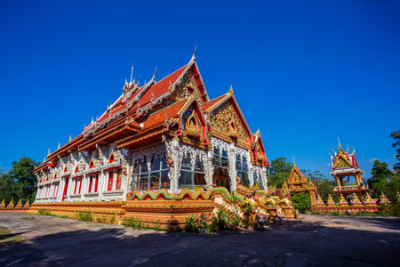 Boonyavas Temple, the red and white small temple in Chum Phae District Khonkaen Thailand