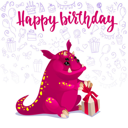 Character for your design on light background with party elements.のイラスト素材