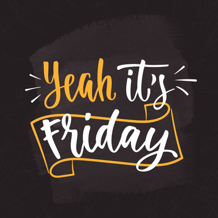 Vector handwritten brush lettering for your design on chalkboard dark background.のイラスト素材