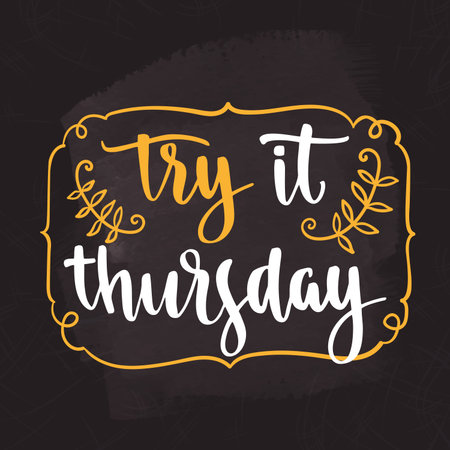 Vector handwritten brush lettering for your design on chalkboard dark background.のイラスト素材