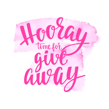 Vector lettering and hand painted watercolor spot background for your blog design on white background.のイラスト素材