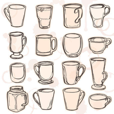 Collection for poster or postcard on white background.のイラスト素材