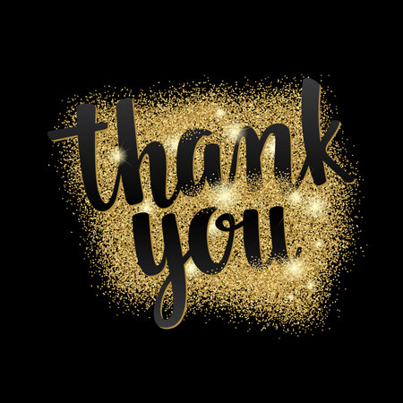 Decorative illustration with golden glitter texture for your blog design on chalkboard dark background.のイラスト素材